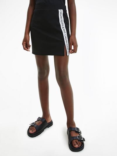 Calvin Klein Ruhák HU531883 | Calvin Klein Milano Jersey Lány Mini Szoknya Fekete